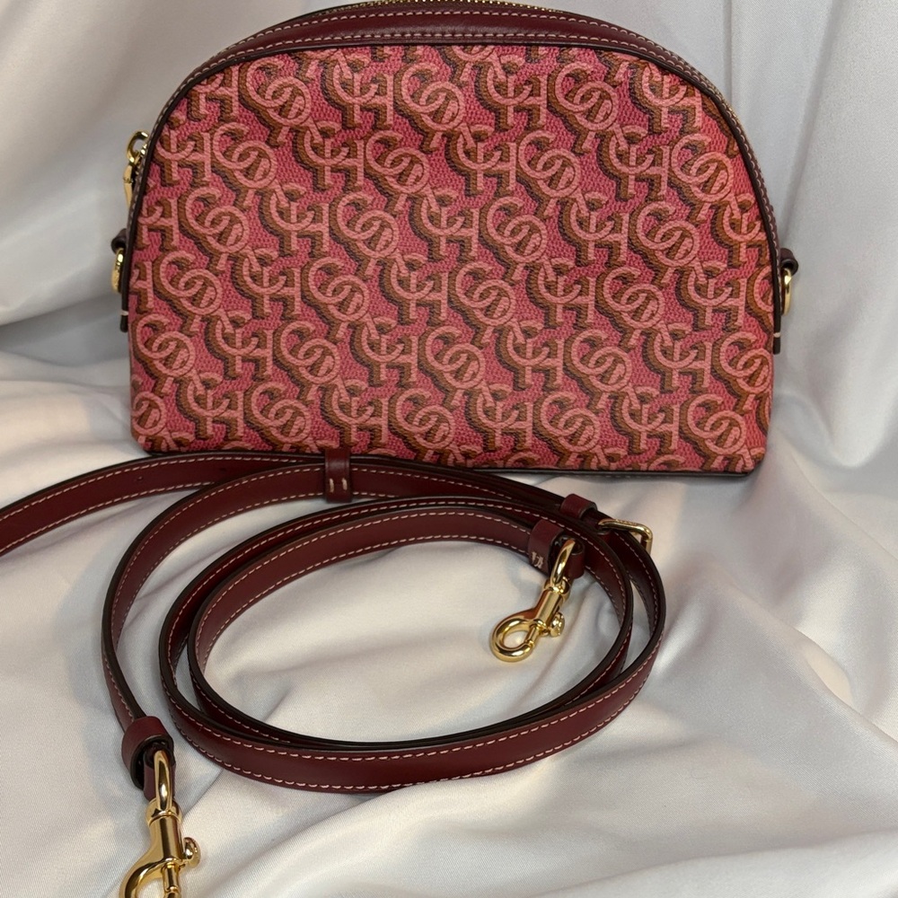 Pink Patterned Crossbody Bag - image 1
